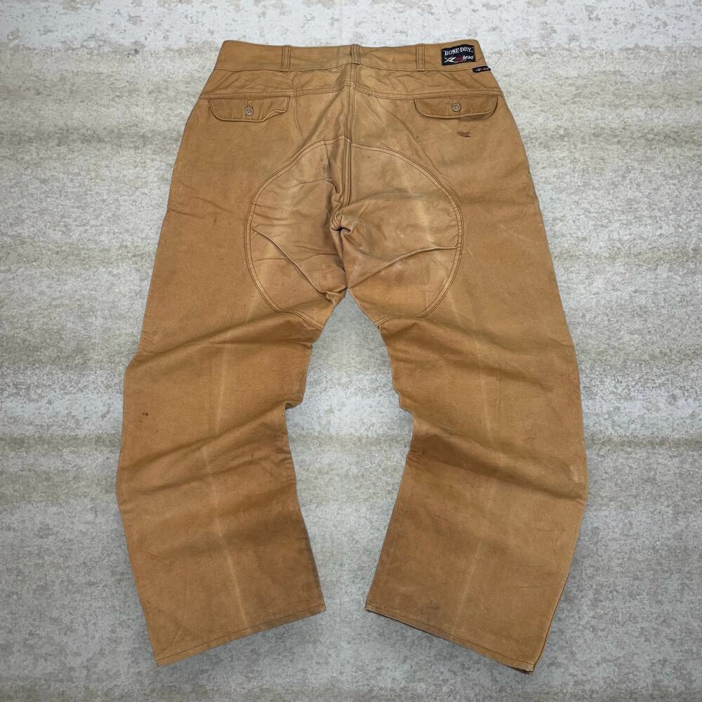 True Vintage 70s Red Head Pants 40x30 Baggy Fit Tan Made in USA Canvas Bone Dry
